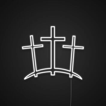 Good Friday Three Crosses Neon Sign