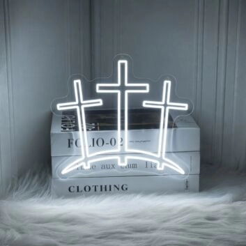 Good Friday Three Crosses Neon Sign