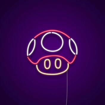 Mario Mushroom Neon Sign