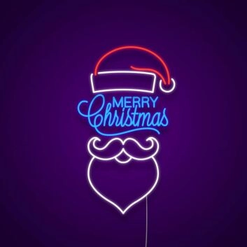 Merry Christmas Santa Neon Sign