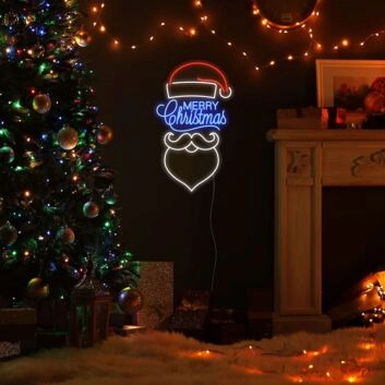 Merry Christmas Santa Neon Sign