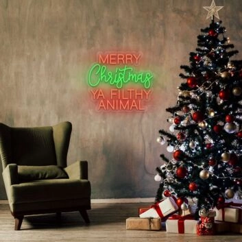 Merry Christmas Ya Filthy Animal Neon Sign