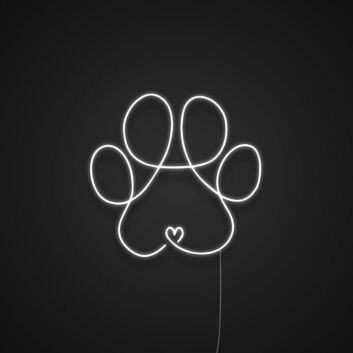 Pawprint Lineart Neon Sign