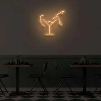 MARTINI GLASS" LED Neon Sign