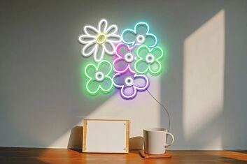 Daisy and Flowers Neon Sign