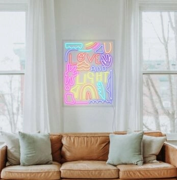 Love and Light Neon Sign