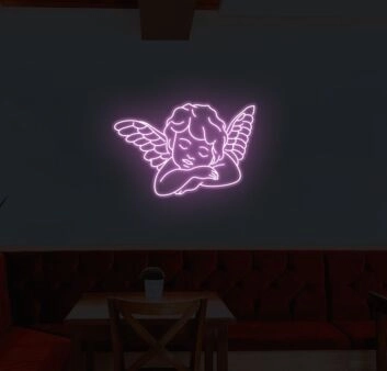 Sleeping Angel Cupid Neon Sign