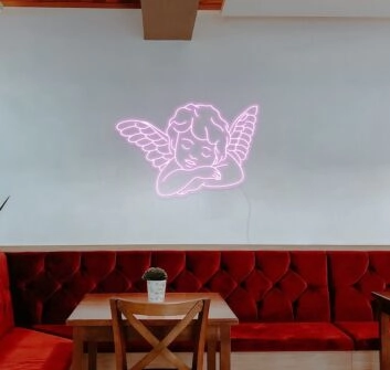 Sleeping Angel Cupid Neon Sign
