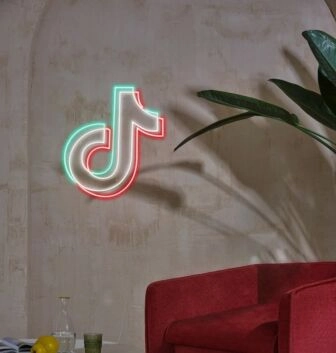 TIKTOK Green and Red Neon Sign