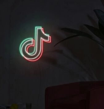 TIKTOK Green and Red Neon Sign