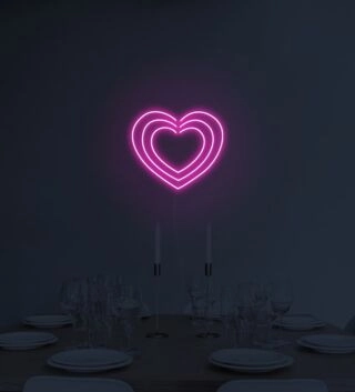 Triple Hearts Neon Sign