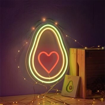 Avocado Heart Neon Sign