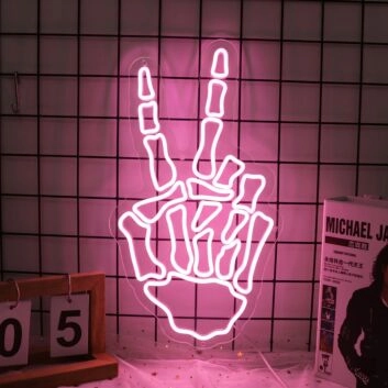 Bone Hand Neon Sign