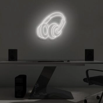 &quot;HEADPHONES&quot; LED Neon Sign