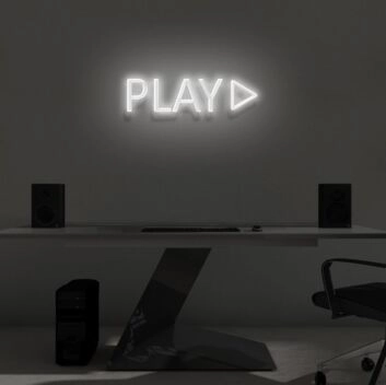 PRESS PLAY&quot; LED Neon Sign
