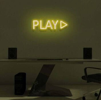 PRESS PLAY" LED Neon Sign