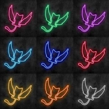 Winged Cat Companion Neon Sign
