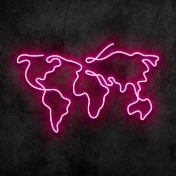 World Map Neon Sign