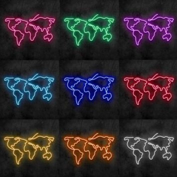 World Map Neon Sign