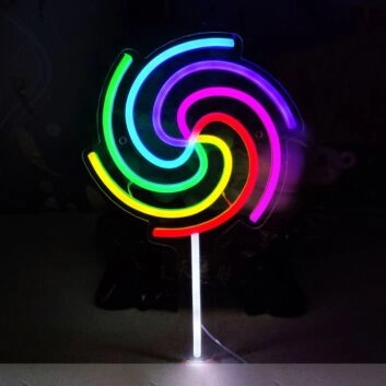 Lollipop Rainbow Color Neon Sign