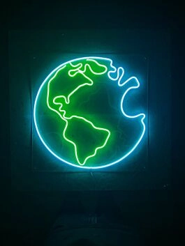 Earth Planet Neon Sign