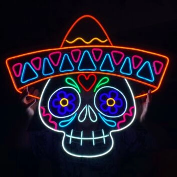 Calavera Neon Sign