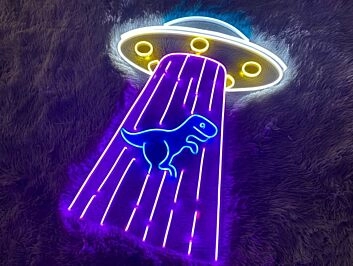 UFO Dinosaur Neon Sign