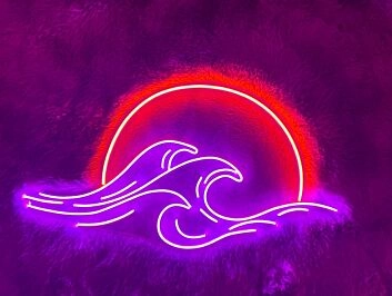 Sun Wave Sunrise Sunset Neon Sign