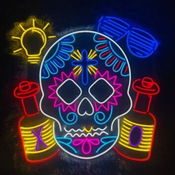 Skull Calavera Neon Sign