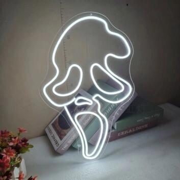 Scream Ghost Halloween Neon Sign