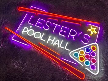 Pool Hall Billards Room Neon Sign