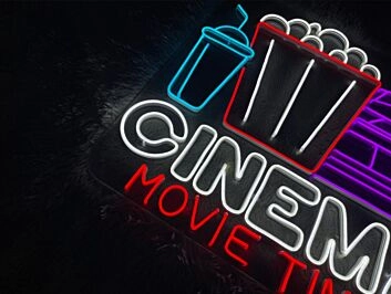 Cinema Movie Time Neon Sign