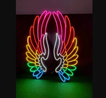 Angel Wings Colorful V2 Neon Sign