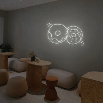2 Donuts Neon Sign