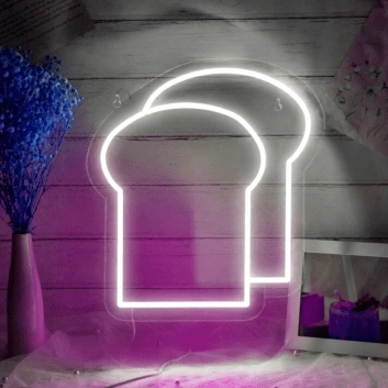 2 Pieces Of Bread Neon Sign