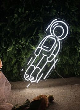 A Hole Astronaut Fly To The Moon Neon Sign