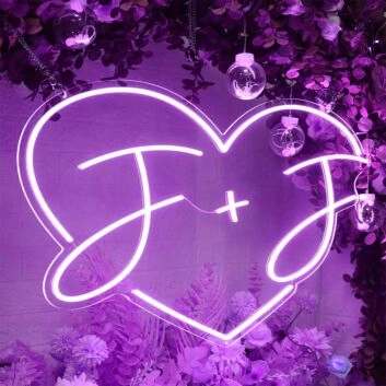Customize Initials in the heart  Led Neon Sign