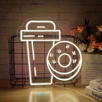 Drinks And Dounts Neon Sign