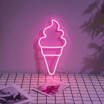 Icecream With Cone Neon Sign