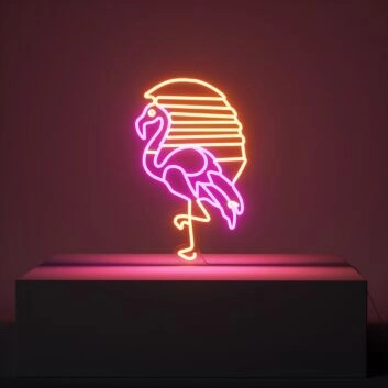 Flamingo and Sunset Neon Sign
