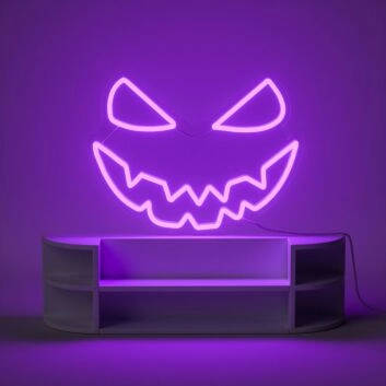 Halloween Elements Spooky Pumpkin Face Neon Signs