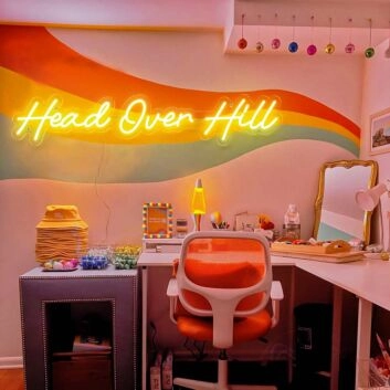 Head Over Hill Neon Sign