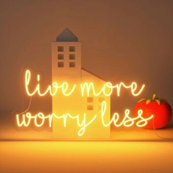Live More Worry Less Neon Sign
