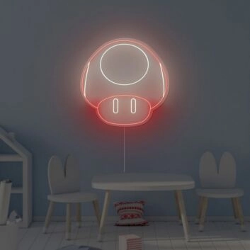 Mario Mushroom Neon Sign