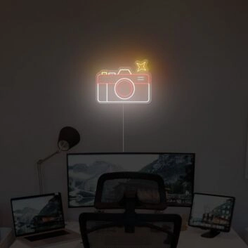 Retro Camera Neon Sign