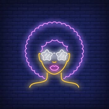 Afro Retro Girl Neon Sign