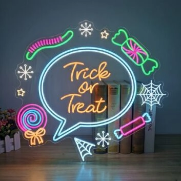 Cutie Trick Or Treat Neon Sign