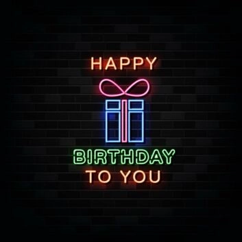 Happy Birthday To You with Gift Neon Sign