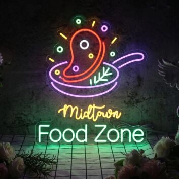 Midtown Food Zone Neon Sign