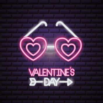 Valentines Day With Heart Sunglasses